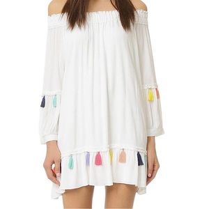 MISA Los Angeles | Camilla off the Shoulder Mini Tassel Dress/Coverup, Size S